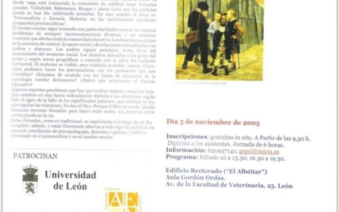 IX Jornadas de Psicoanálisis Castilla y León | Psicoanálisis y Escuela